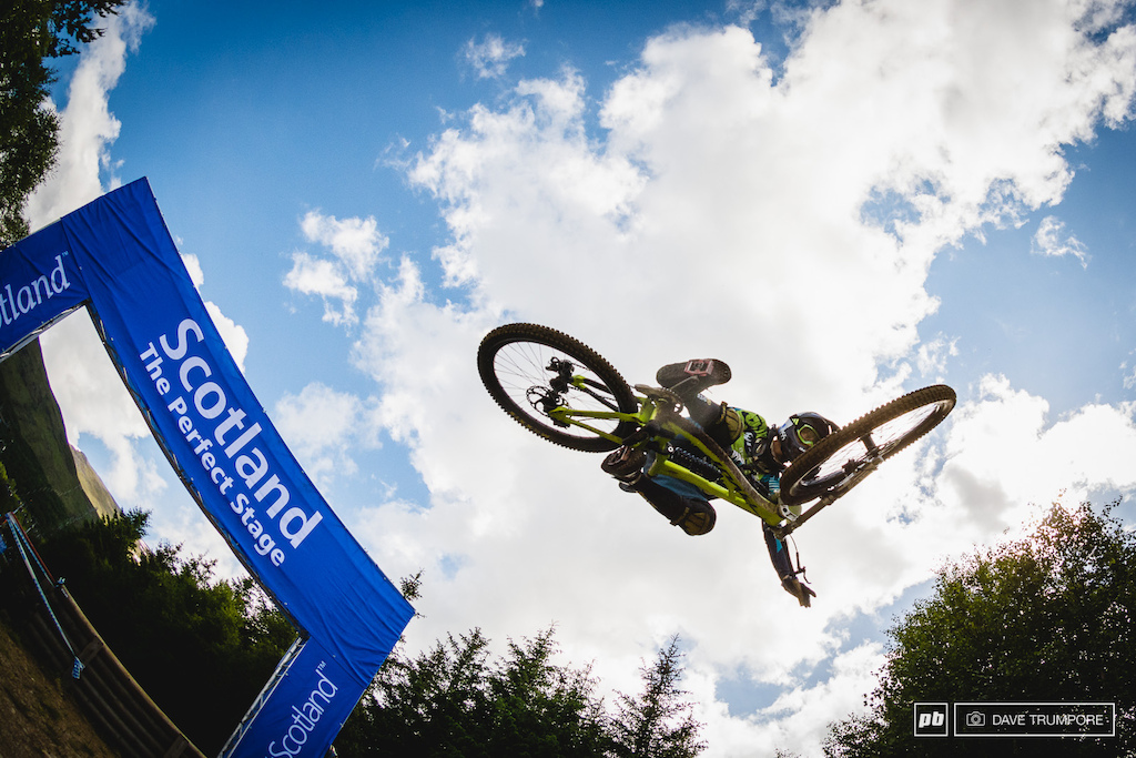 There is a reason there s no photo pf the Pivot Cycles pits as sometimes transportation gets the best of you. After flying through the air in Fort William Bernard Kerr and his Pivot Cycles team ran into van troubles en route to Leogang.