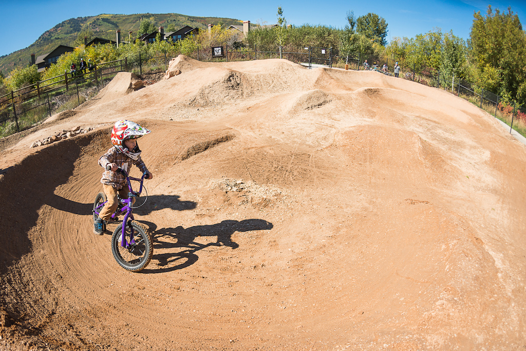 My older son Milo has been following all the big guys around the park for a couple years the kids of Park City are pretty lucky to have a city that fully backs dirt jump parks 