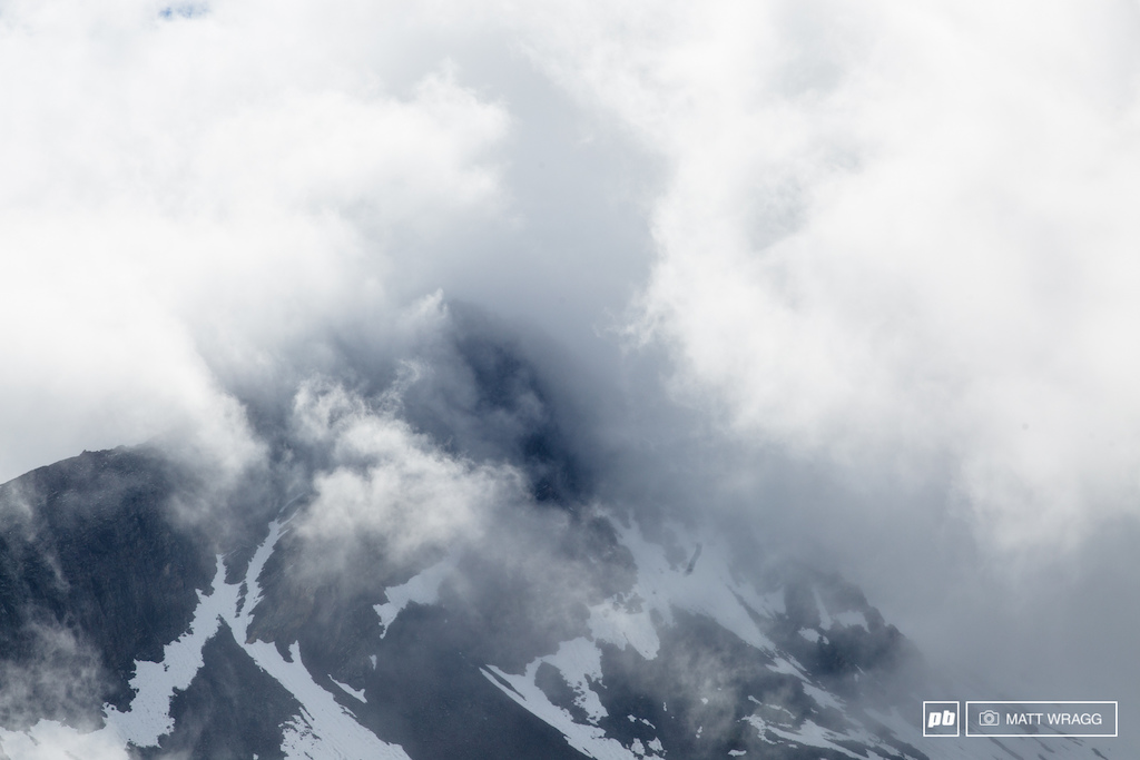 Somewhere behind there is possibly Mont Blanc, it's hard to be sure right now. While it may not be your traditional post card view, it's hard to deny how dramatic it still looks.