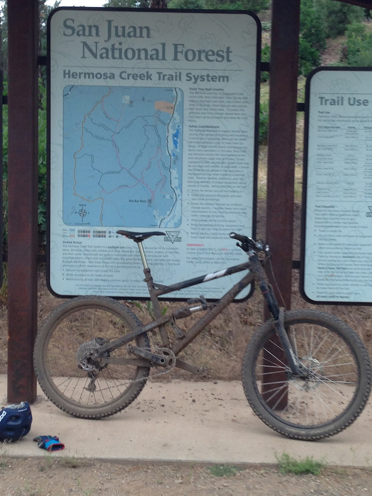End of the ride of the Hermosa Creek trail, CO.