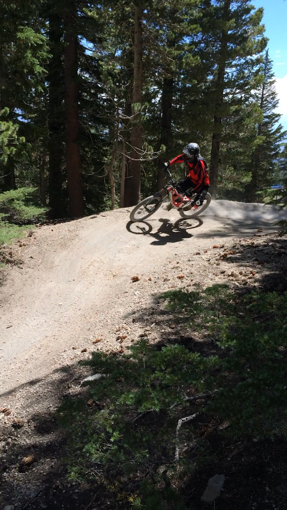 hittin one of the many berms on our mammoth mountain journey