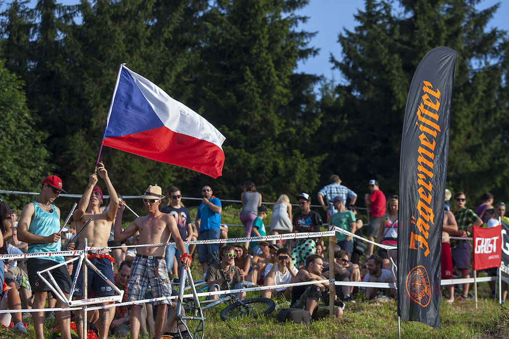 during round 5 of the 4X Pro Tour at JBC Bike Park, Jablonec, Czech Republic. 26July,2014 Copyright Charles Robertson