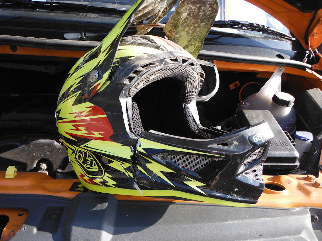 Livigno + crash = fractured back in two places and one very broken troy lee helmet
