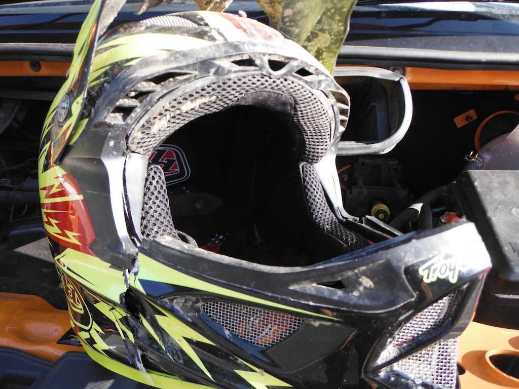 Livigno+ crash = fractured back in two places and one very broken troy lee helmet