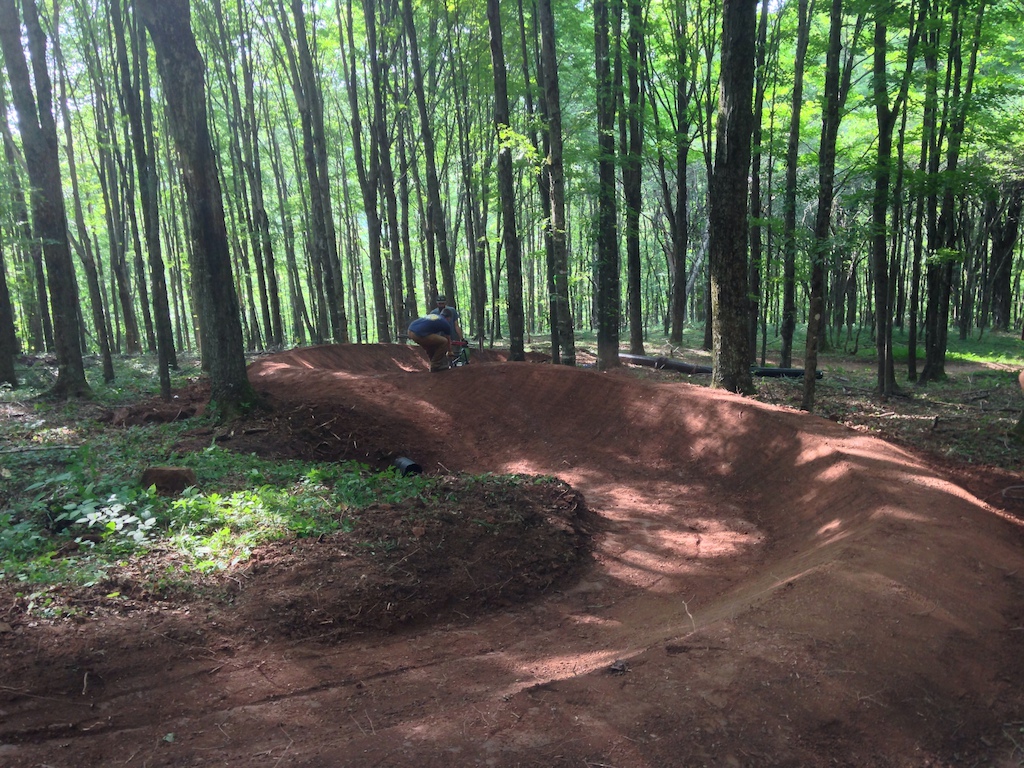 New berms I helped build in the snowshoe bike park