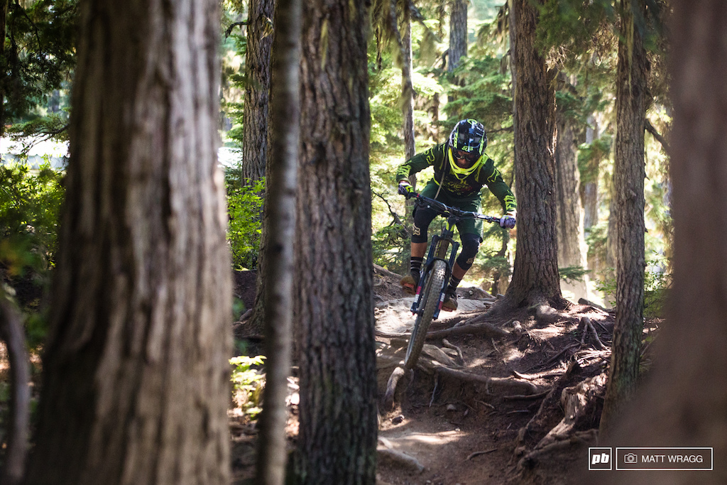 Damien Oton was looking fast on some of the bike park sections. He struggled to get to grips with the race in Winter Park, so will definitely be looking to get back to winning ways here in Whistler.
