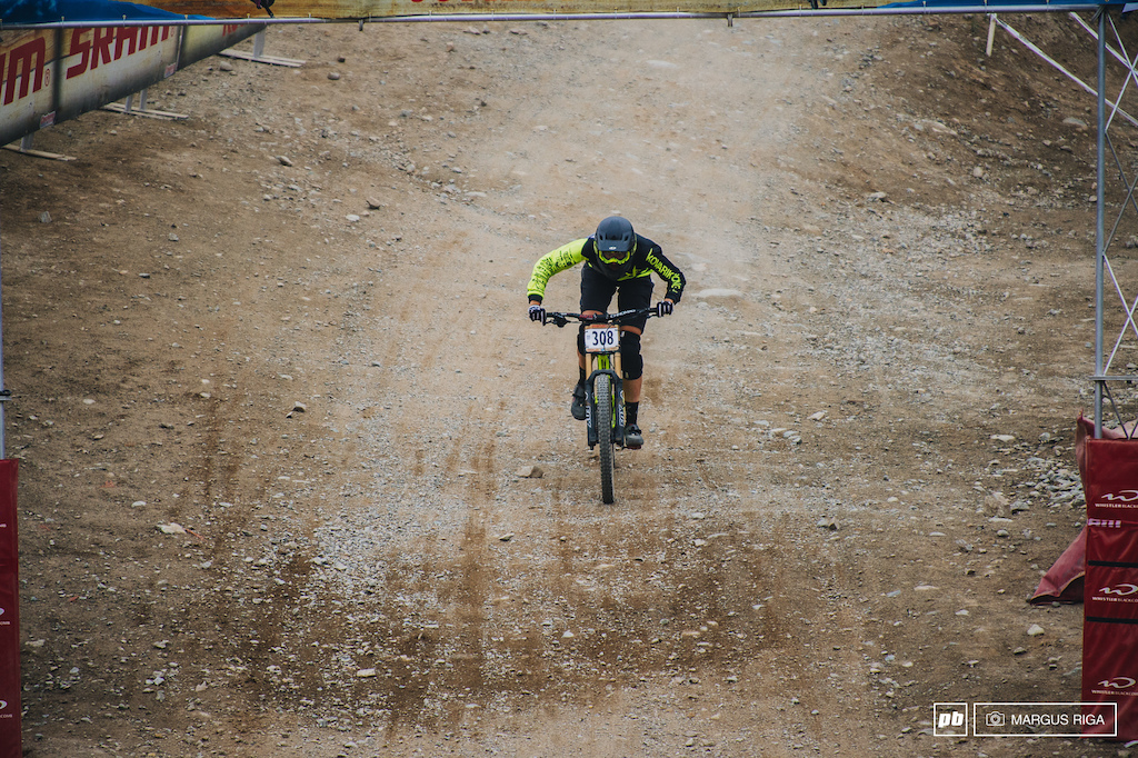 Claire pushing hard.