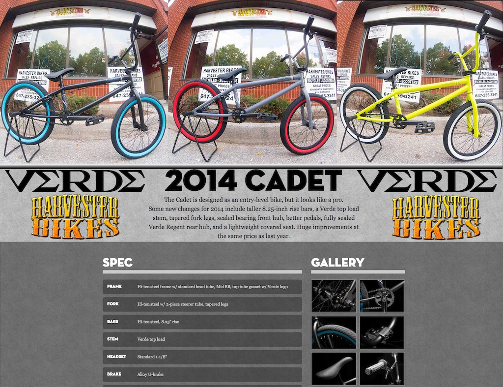 2014 BRAND NEW Verde Cadet BMX Bike @ Harvester Bikes FREEBIES!!
