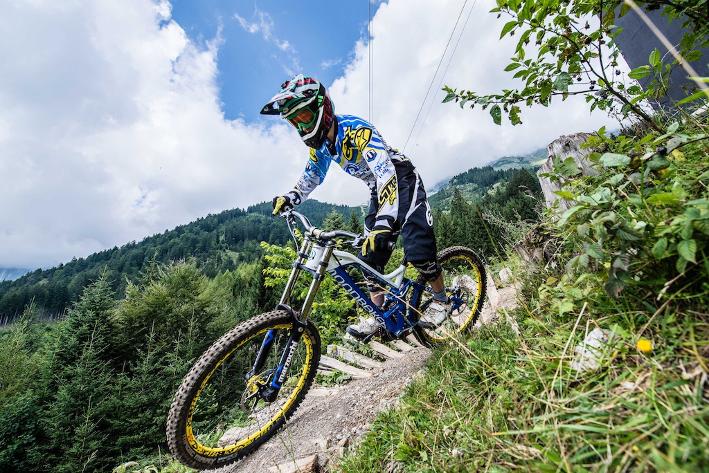 Andrew Dorrit train on the Nordkette Singletrail, Innsbruck in Tyrol, Austria, on August 7, 2014. Free image for editorial usage only: Photo by Felix Schüller.