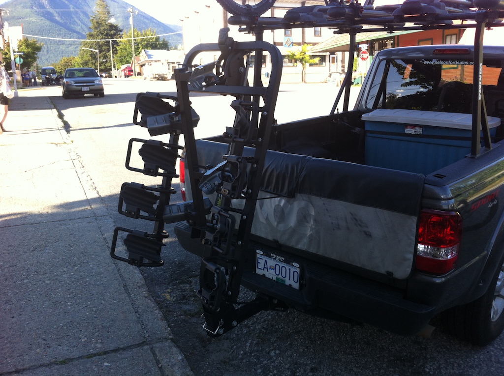 New Swagman rack on my truck. I think I can carry up 14 bikes now with no worries.