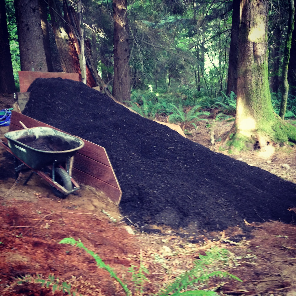 Black mulch on the new mulch jump
