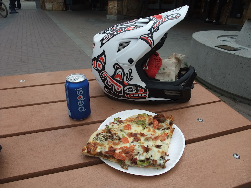 Fox Custom Helmet Signed by Steve Smith and 1/4 slice and a pepsi $5,  my lunch on last day of 2014 trip