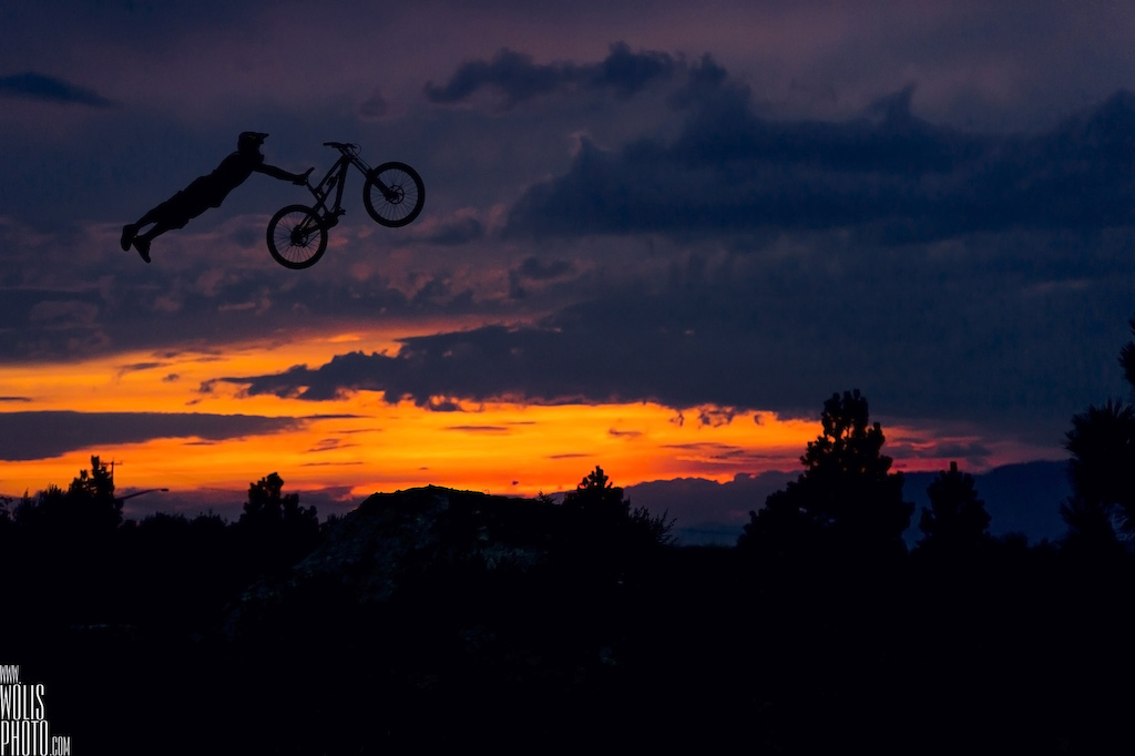 Double grabs in the natural terrain during a sunset like this Perfect.