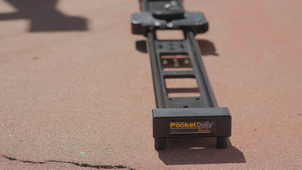 Kessler Pocket Dolly Basic, 3 foot long, selling for $380.  Works great! comes with brake and that adapter puck to put tripod head on.