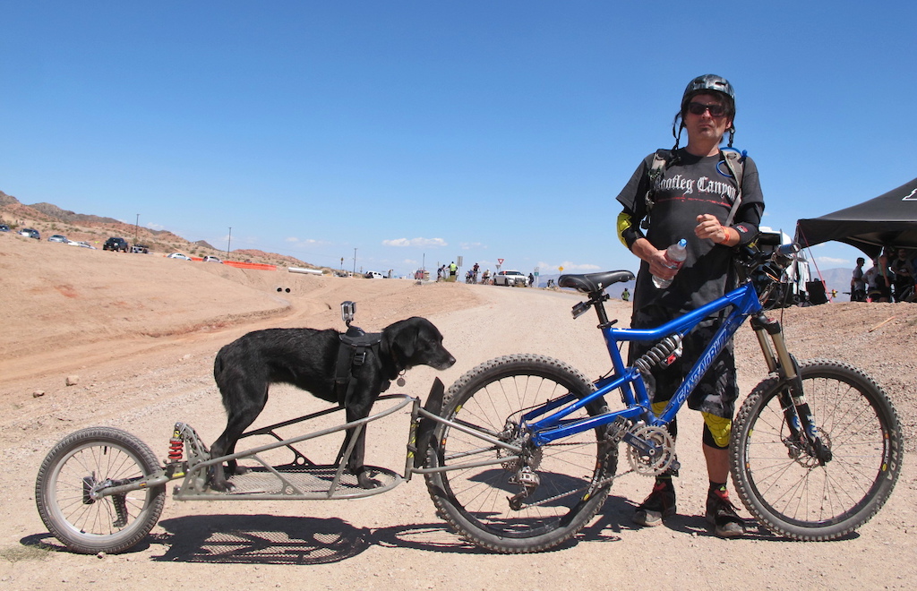 One time trail builder here at Boulder City, Erik Norland and his furry pal Kaya were ripping up laps together of the trail network they once helped build. Erik hails from Las Vegas, Nevada, but was here with friends from Advanced Cyclery out of Syracuse, New York. Check You Tube for the two in action.
