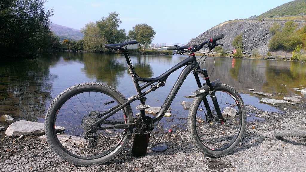 the bike next to the lake