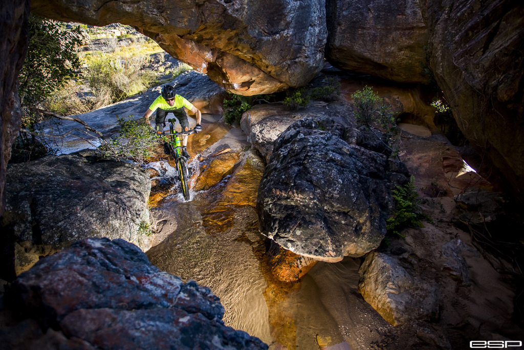 Looking for new and epic locations to ride in summer can be pretty difficult as you never know what you're going to find after riding and hiking for hours. But if you stay on it, you bump into gems like these - a trail leading into a boulder filled cave, with the most amazing red and yellow textures and a shallow stream running through it. The perfect end to a very hot afternoon.