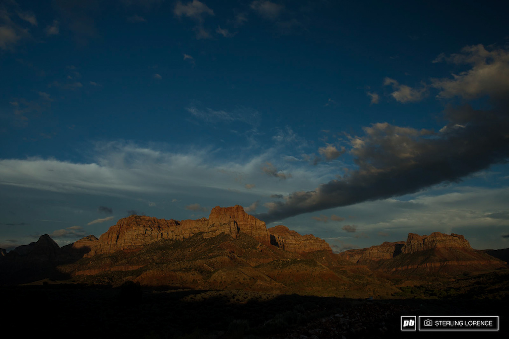and then the sun came out across the Zion range for a glimmer of hope to save RedBull Rampage 2014.