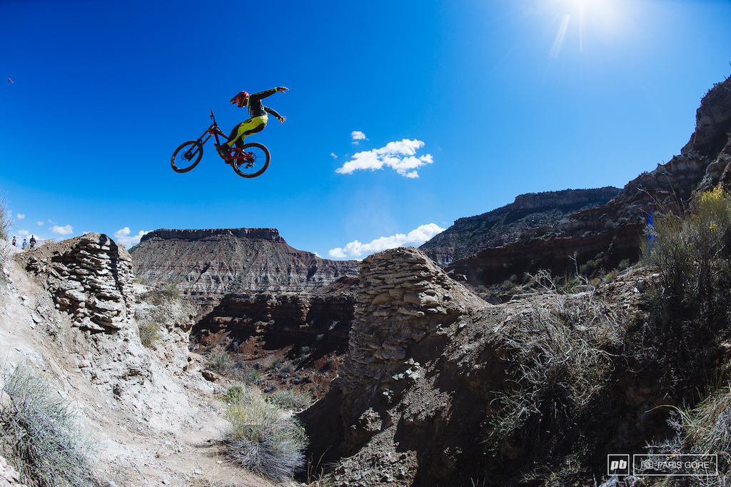 Brendog contemplated over backflipping this jumps but looks like a clean suicide no hander was in order.