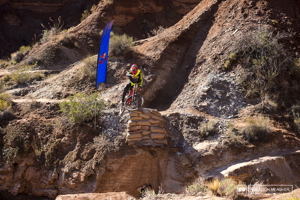 Brendawg throwing some style off the first of his two canyon gaps.