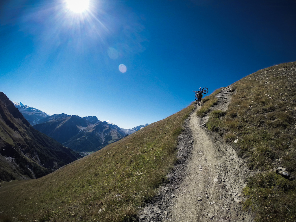 GoPro snap of final climb to 1300m descnt