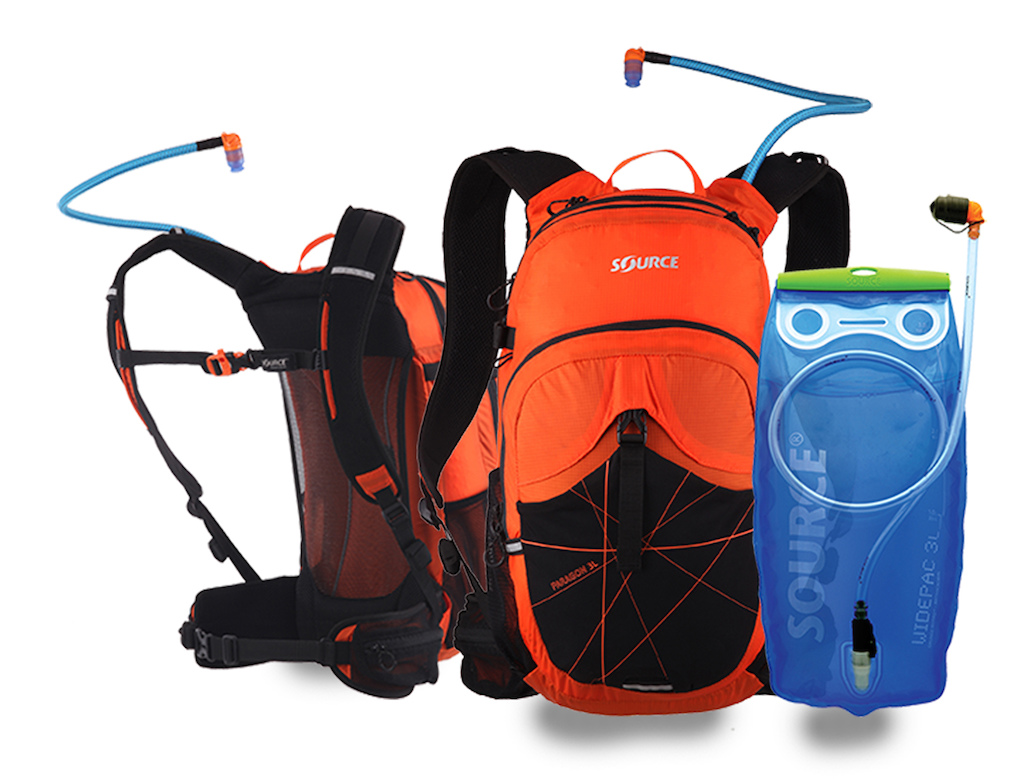 Our Paragon Hydration &amp; Cargo Pack offers plenty of smart cargo space (25L) in addition to a 3L SOURCE Widepac™ Hydration System. Features ultra-light steel frame for maximum back ventilation. - See more at: http://sourceoutdoor.com/en/hydration-packs/128-paragon-hydration-pack.html#sthash.tNJuweFN.dpuf
