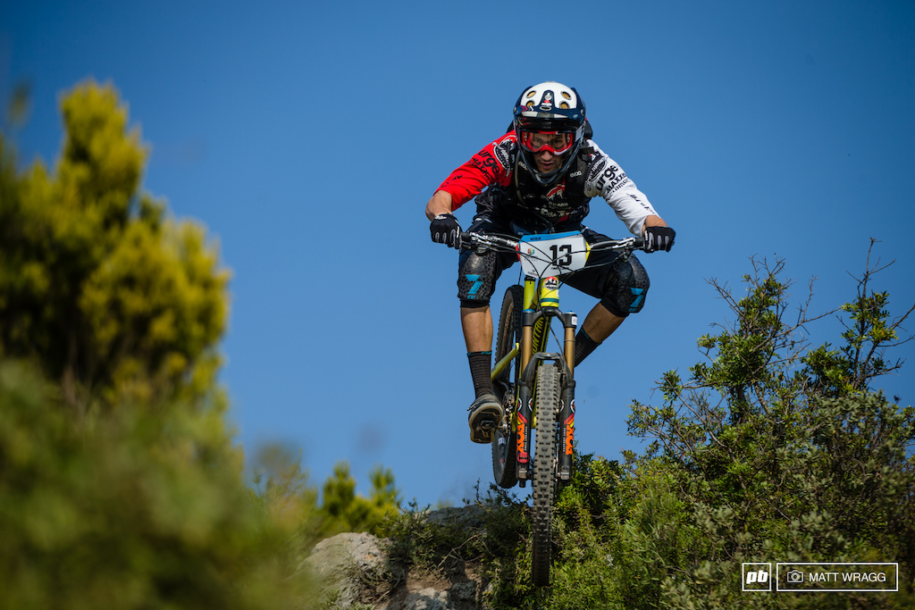 Florian Nicolai is more than at home on the tight rocky sections here in Finale - they are very similar to his home trails near Nice in France, which is only an hour and a hald up the coast from here. Tonight he is in fifth going into tomorrow's racing.