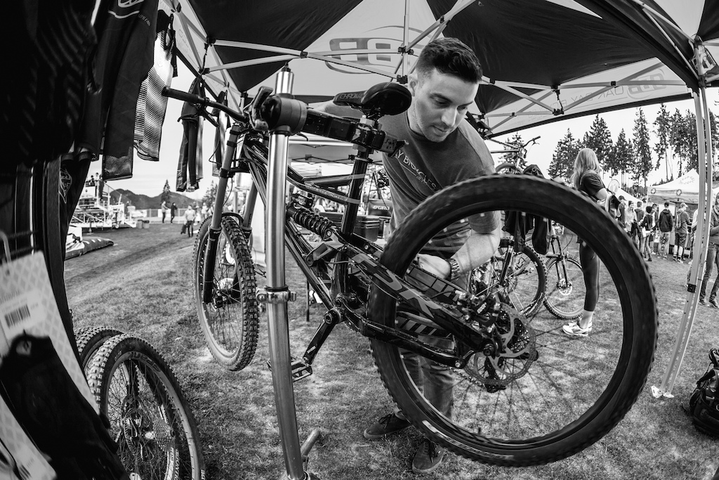 Andrew Sherry keeping everyone bikes together over in the Oak Bay Bikes booth.