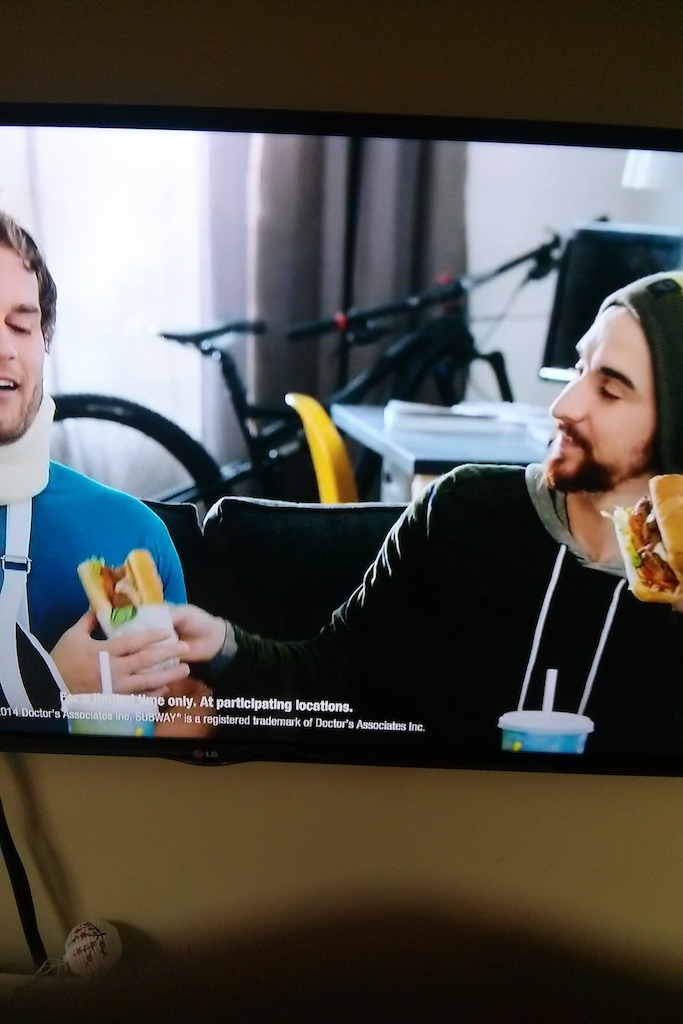 Subway commercial. It has a stumpy fsr evo