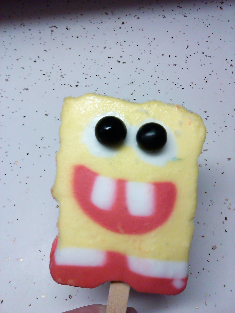 Spongebob popsiclez!!!  The eyes are gum!  Giddy up!