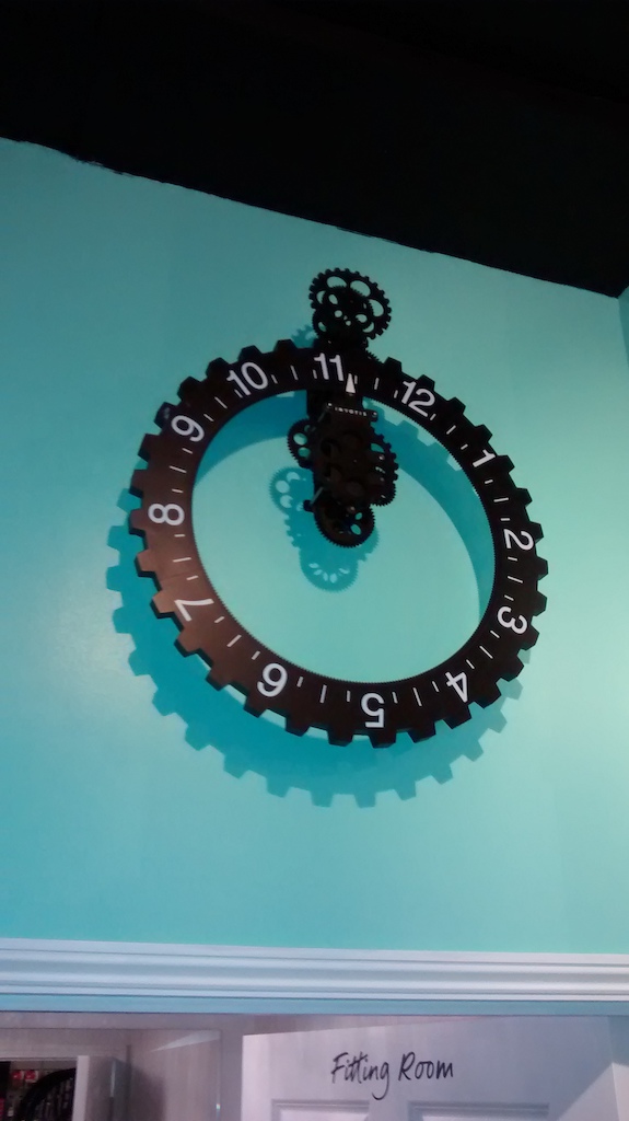 cool clock above changing room