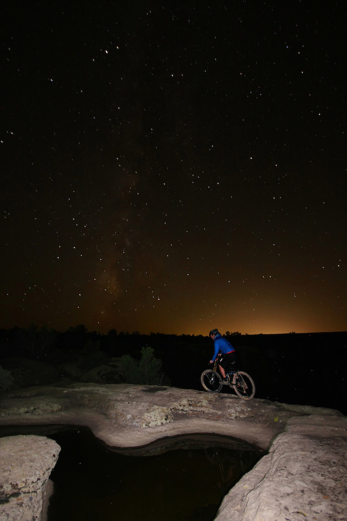 Riding under the dessert sky and Milky Way.