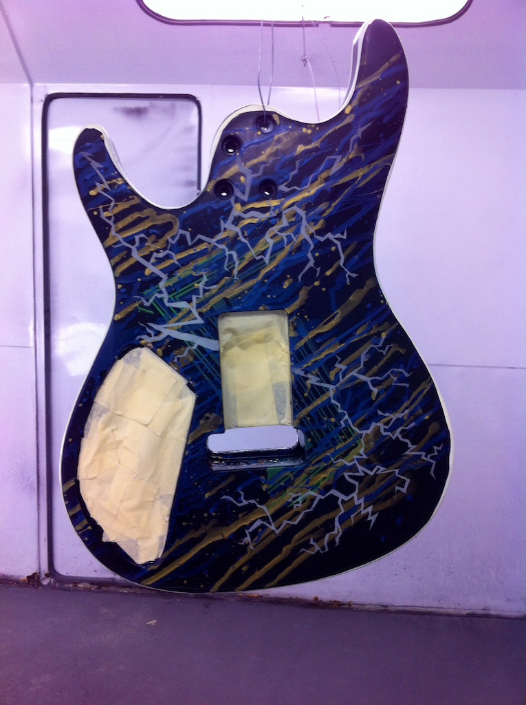 Ibanez GSA project spacemelter scuffed masked and ready for clear