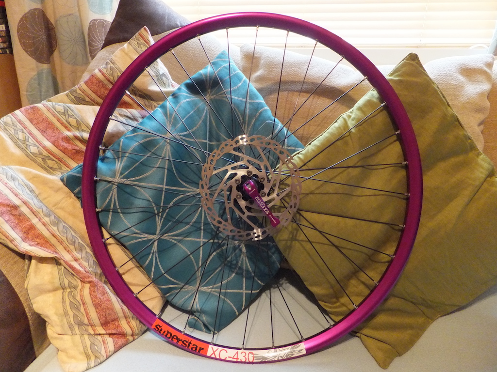 I have finished building my girlfriends new front xc wheel, just got to start the rear now.