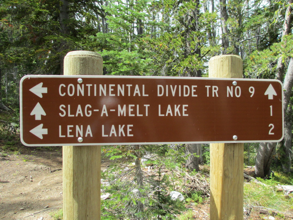 Sign along CDT when you hit Slag A Melt Creek Trail.