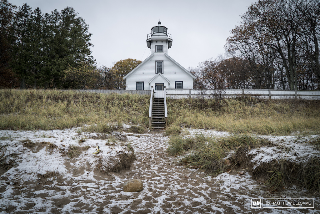 The Old Mission Lighthouse at the tip of the peninsula.