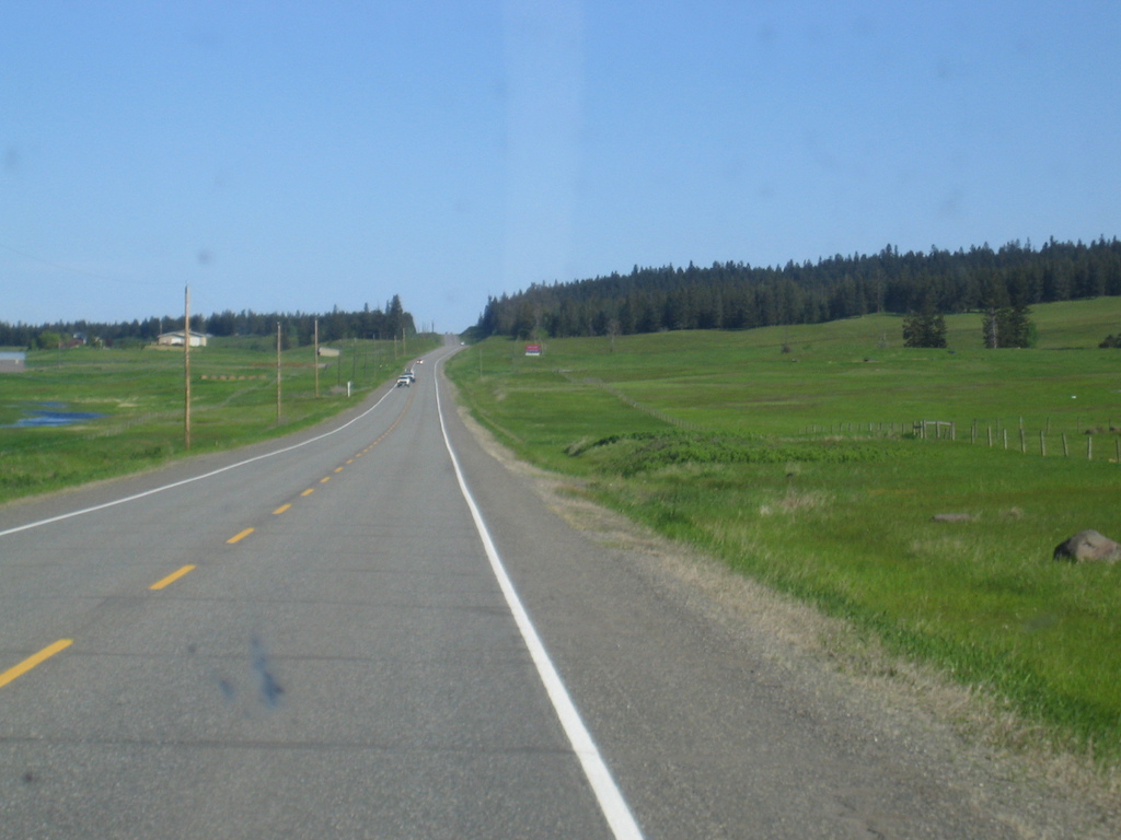 Open road towards 100 mile house