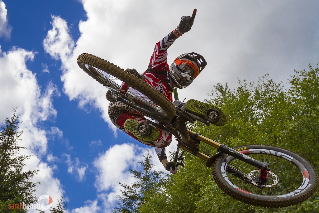 Fort William World Cup 2014 Josh Bryceland getting a bit wild in morning practice!
