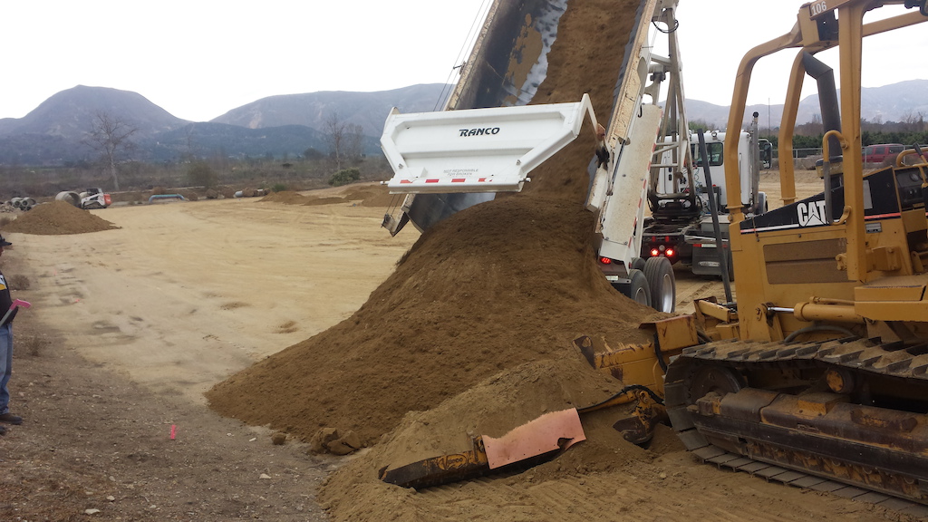 800+ tons of sand and clay donated by Grimes Rock