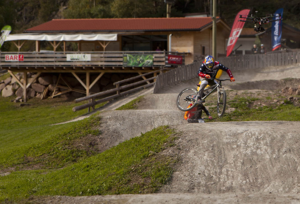Guido and Tomas have fun in Mike's Bike Park in Sarntal