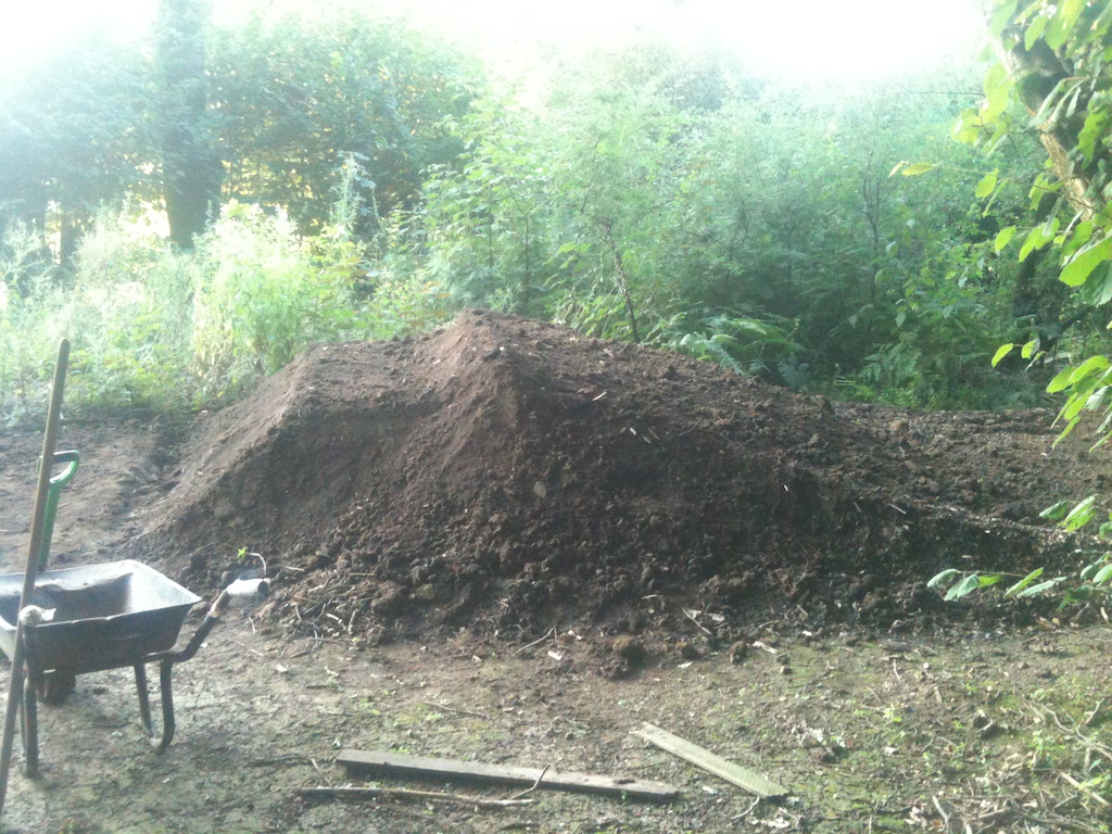 step up taking shape, i dug up the old jump and made the start of the step up look like this all in 1 day haha
