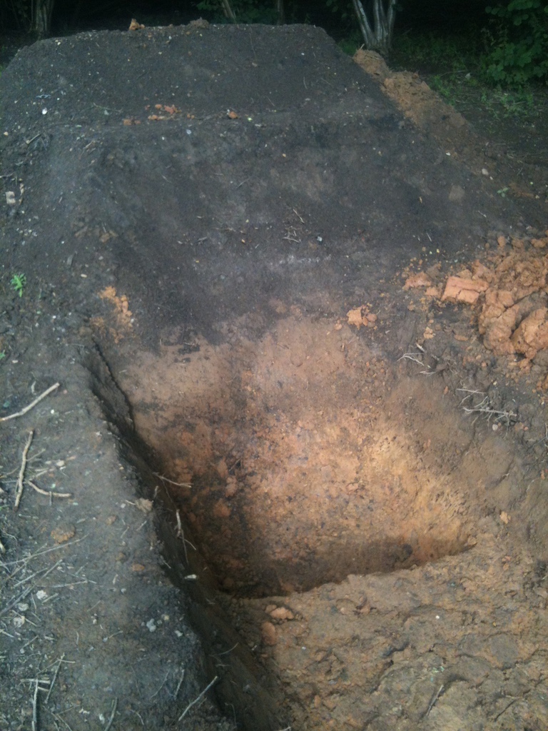 the depth of the hole is about 1.25 meters after day 3 digging