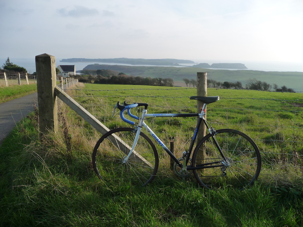 My last ride on the Giant-CADEX.  Caldy Island in the background.