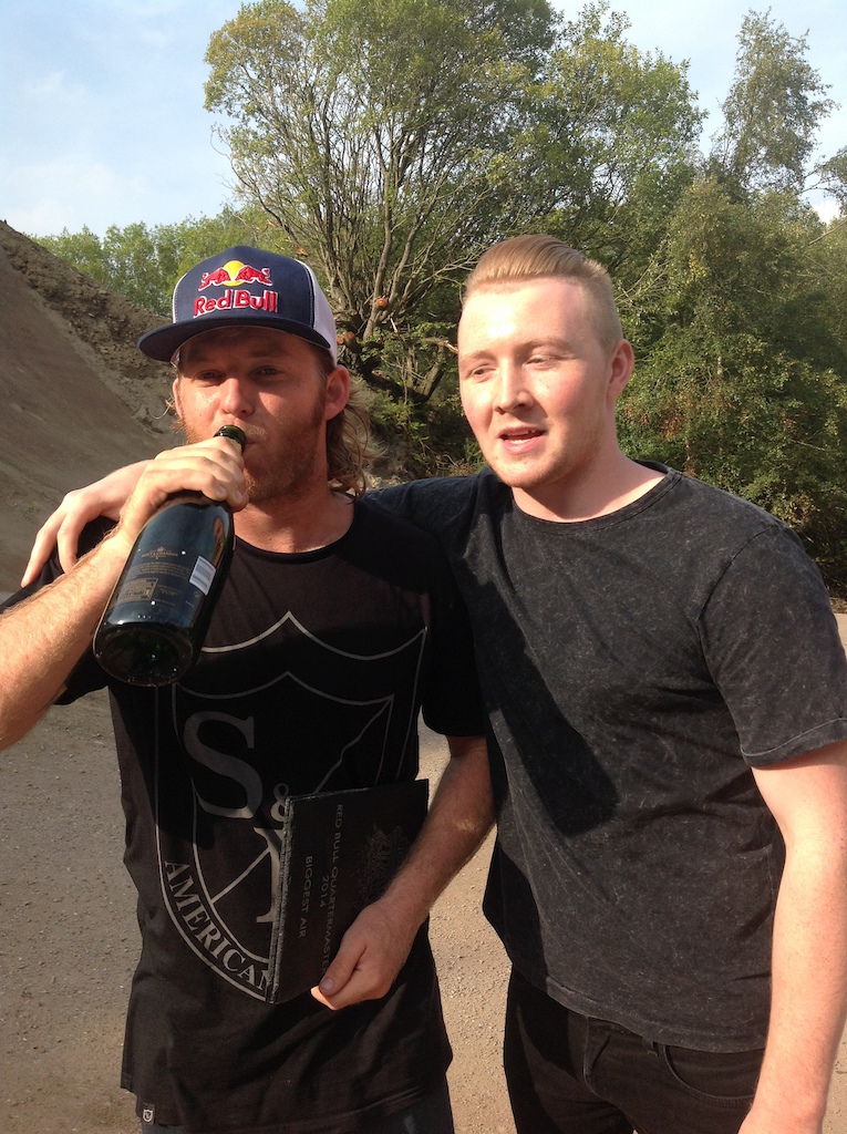 Myself and hucker after he won the highest air at Red Bull Quarter Master
