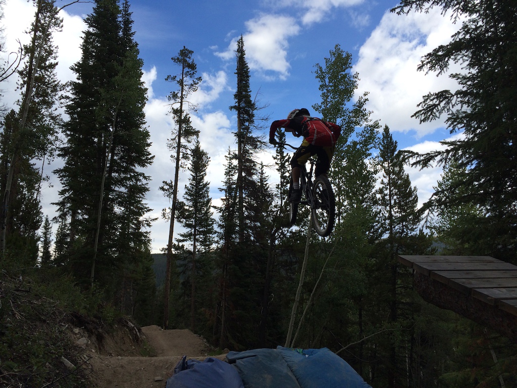 Boner log on Banana Peel at Trestle Bike Park.