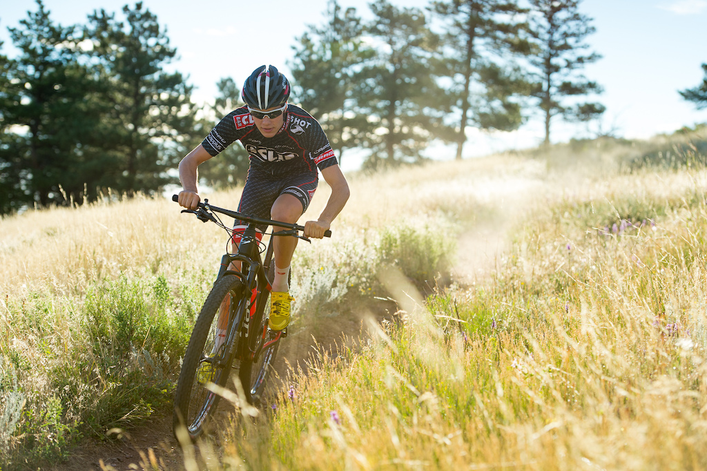 Liam Dunn and Cormac Dunn ride the Niner Bikes AIR 9 RDO at Hall Ranch near Lyons, Colorado.