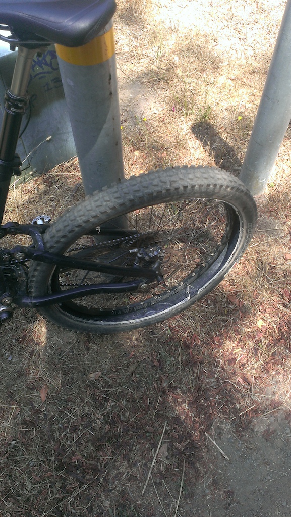 Scared the shit out of me. A non-tubless rim set up like a tubeless rim.
