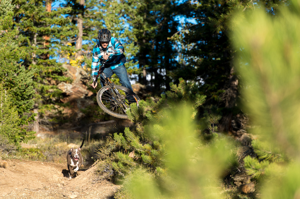 Nate Adams and Scout go for a fall ride down the Dadd Gulch Trail.