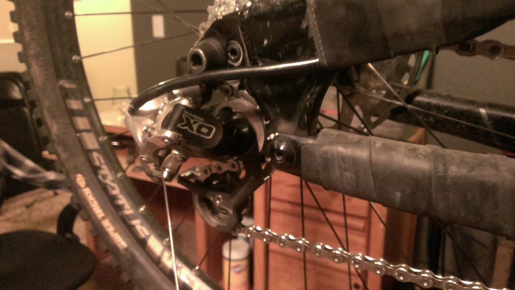 Thanks to an amazing byke shop, I bought a pair of shoes and brake pads for my wife and was able to give much needed love to my StatusII, off the books.
MRP G2 guide and bash guard, new 10 SPD KMC chain, new x7 10 SPD shifter, almost new XO short cage derailleur. Pedals where a throw in from another deal. Spikes.

Thanks guys!