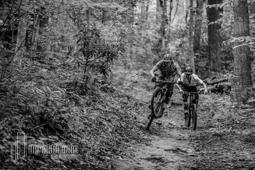 Brandon Blakely and Evan Voss mountain bike in WNC. Photo Derek DiLuzio http www.derekdiluzio.com